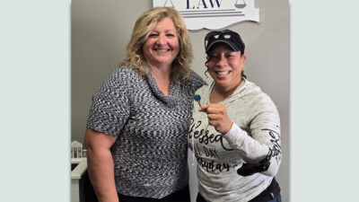 Mary Ann Cronin and new homeowner, Senora.