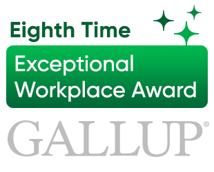 Award logo for Exceptional Workplace by Gallup