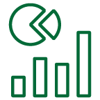 Icon of a pie chart and a bar graph.